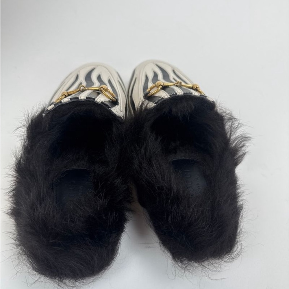 Gucci Princetown Zebra Fur Leather Mule Slides Size 35 (US 5) - Picture 5 of 8